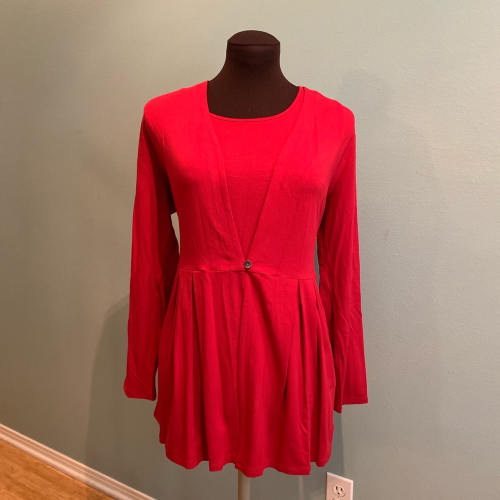 J. Jill petite medium knit twinsets w/ peplum EUC